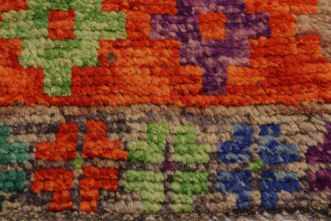 handmade Modern Balouchi Orange Green Hand Knotted RECTANGLE 100% WOOL area rug 5x6
