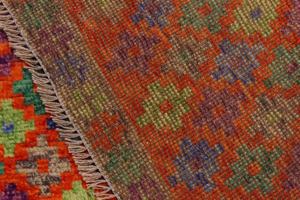 handmade Modern Balouchi Orange Green Hand Knotted RECTANGLE 100% WOOL area rug 5x6