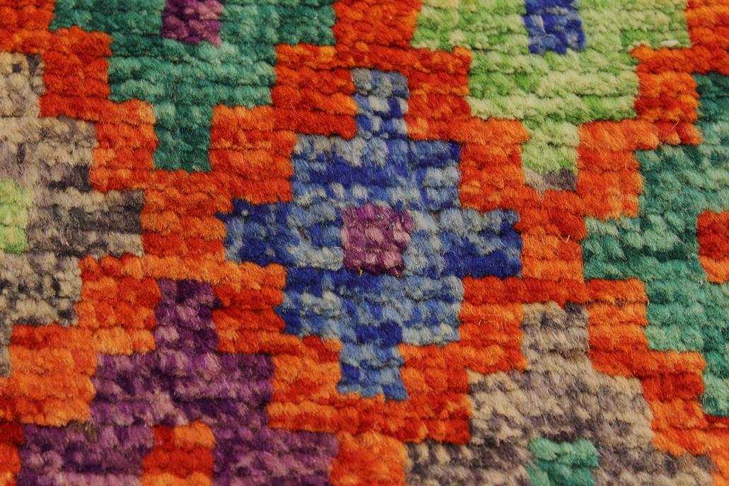 handmade Modern Balouchi Orange Green Hand Knotted RECTANGLE 100% WOOL area rug 5x6