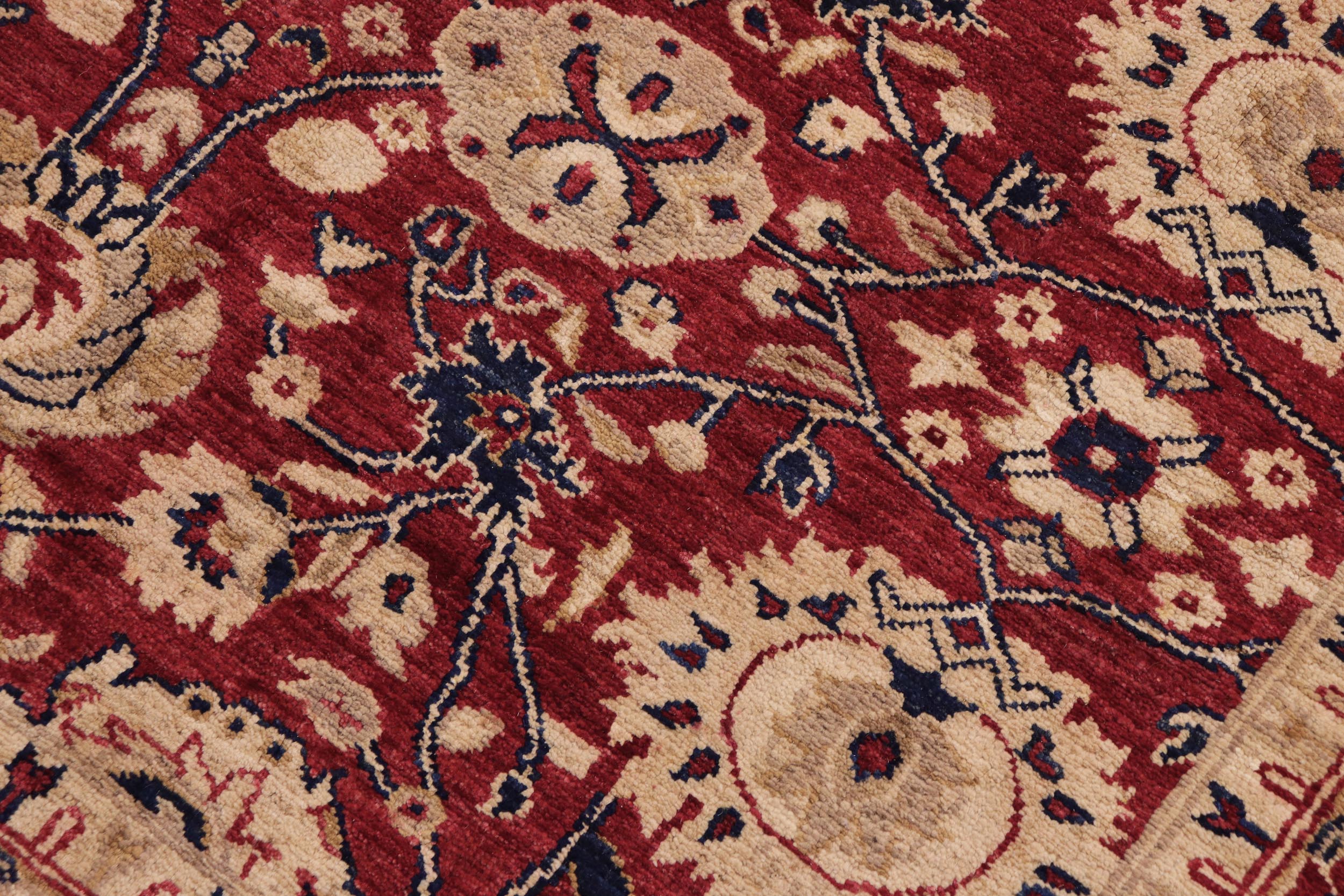 handmade Transitional Kafkaz Red Blue Hand Knotted RECTANGLE 100% WOOL area rug 9' x 12'