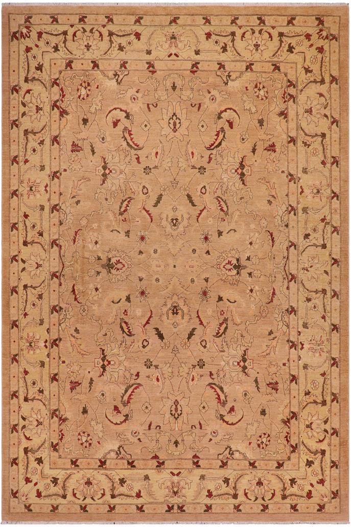 handmade Traditional Kafkaz Khaki Lt. Gold Hand Knotted RECTANGLE 100% WOOL area rug 9 x 12