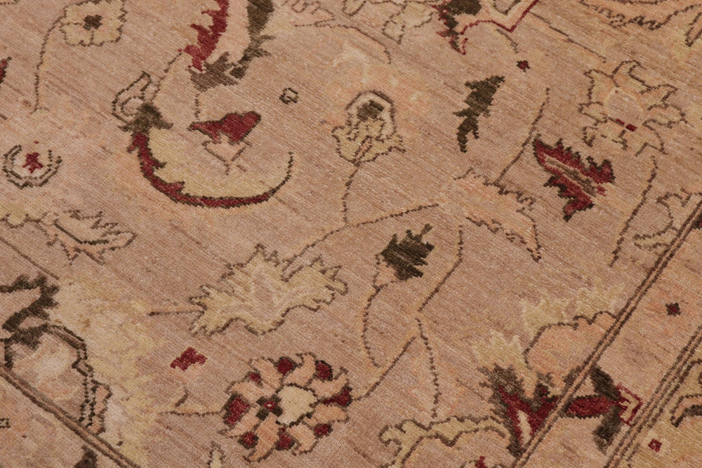 handmade Traditional Kafkaz Khaki Lt. Gold Hand Knotted RECTANGLE 100% WOOL area rug 9x12