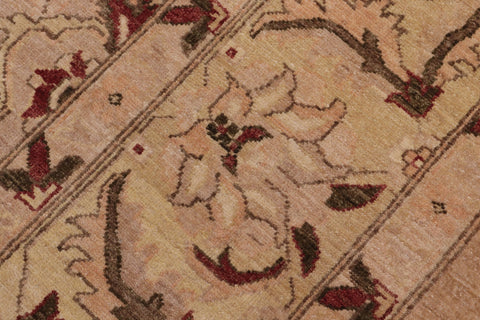 handmade Traditional Kafkaz Khaki Lt. Gold Hand Knotted RECTANGLE 100% WOOL area rug 9x12