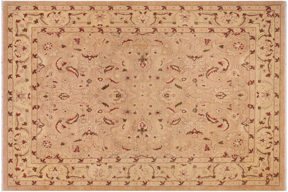 handmade Traditional Kafkaz Khaki Lt. Gold Hand Knotted RECTANGLE 100% WOOL area rug 9x12