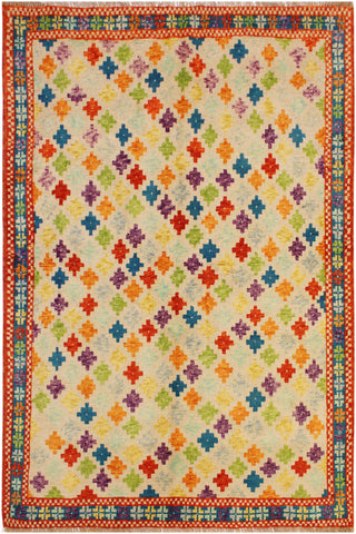 Shabby Chic Balochi Albertin Beige/Teal Wool Rug - 5'0''X6'6''