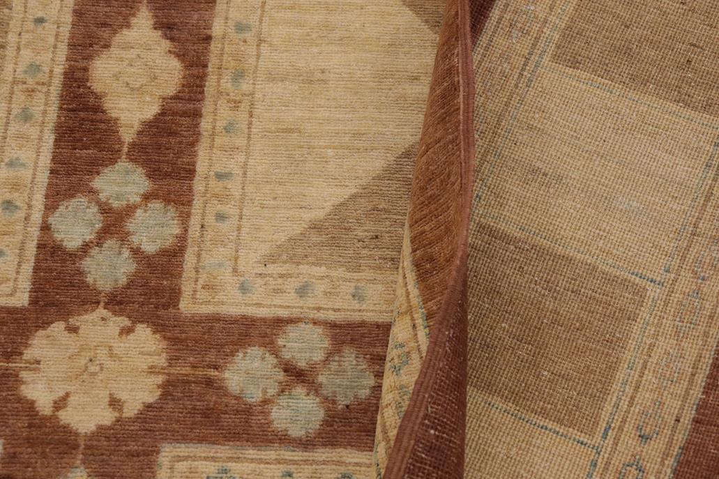 handmade Transitional Kafkaz Beige Brown Hand Knotted RECTANGLE 100% WOOL area rug 9 x 12