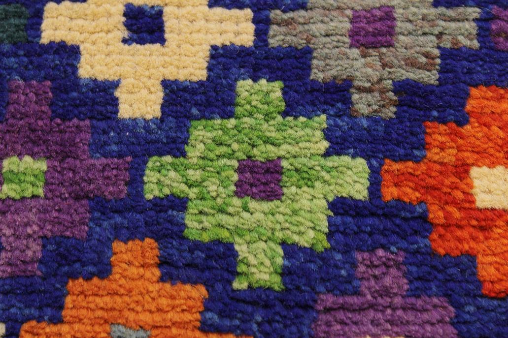 handmade Modern Balouchi Blue Orange Hand Knotted RECTANGLE 100% WOOL area rug 5x7