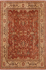 handmade Traditional Kafkaz Rust Beige Hand Knotted RECTANGLE 100% WOOL area rug 9 x 12
