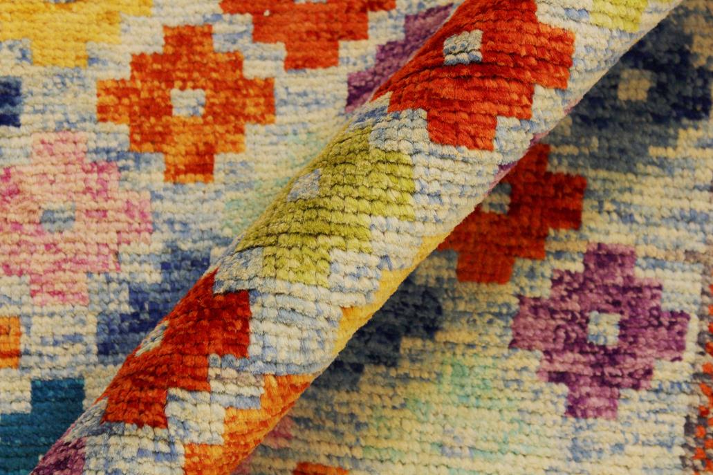 handmade Modern Balouchi Blue Gray Hand Knotted RECTANGLE 100% WOOL area rug 6x8