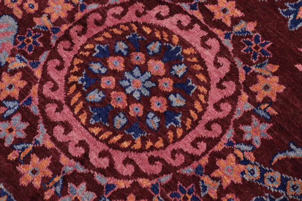 handmade Traditional Kafkaz Red Blue Hand Knotted ROUND 100% WOOL area rug 10' x 10'