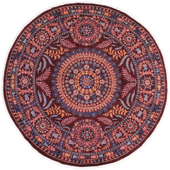handmade Traditional Kafkaz Red Blue Hand Knotted ROUND 100% WOOL area rug 10' x 10'