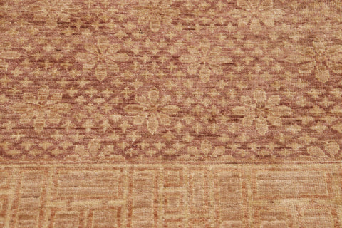 handmade Modern Kafkaz Brown Tan Hand Knotted RECTANGLE 100% WOOL area rug 8' x 12'