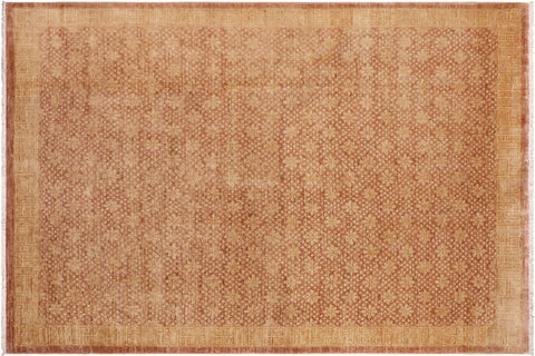 handmade Modern Kafkaz Brown Tan Hand Knotted RECTANGLE 100% WOOL area rug 8' x 12'