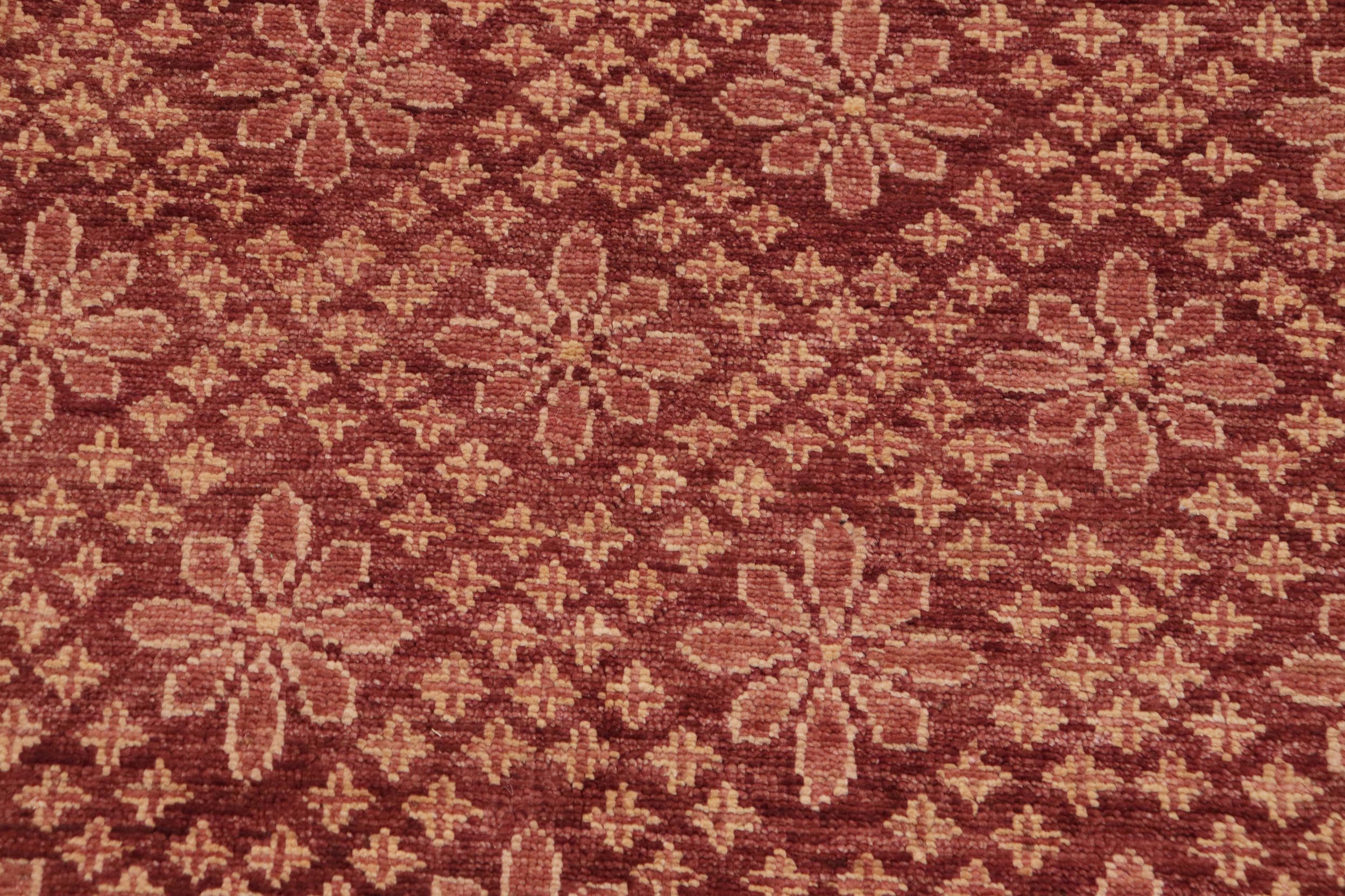 handmade Modern Kafkaz Red Tan Hand Knotted RECTANGLE 100% WOOL area rug 9' x 12'