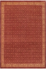 handmade Transitional Kafkaz Red Tan Hand Knotted RECTANGLE 100% WOOL area rug 9 x 12