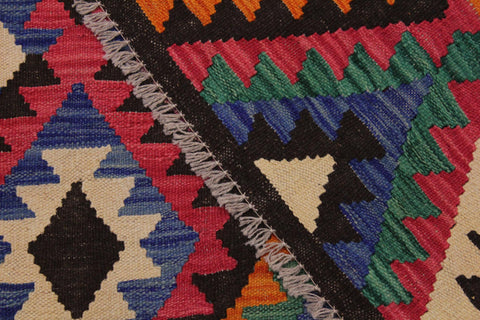 handmade Geometric Kilim Brown Beige Hand-Woven RECTANGLE 100% WOOL area rug 7 x 9