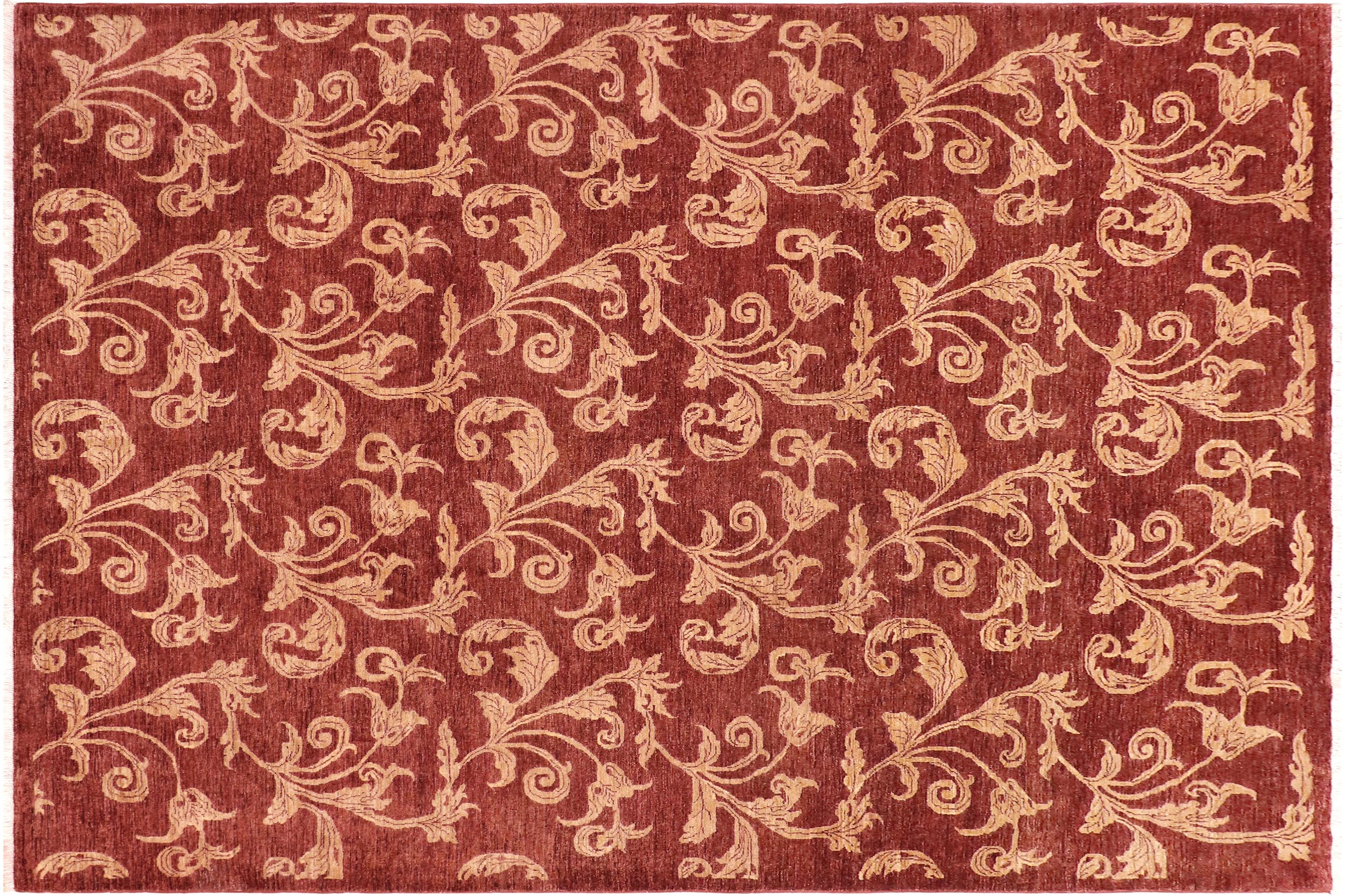 handmade Modern Kafkaz Red Tan Hand Knotted RECTANGLE 100% WOOL area rug 9' x 11'