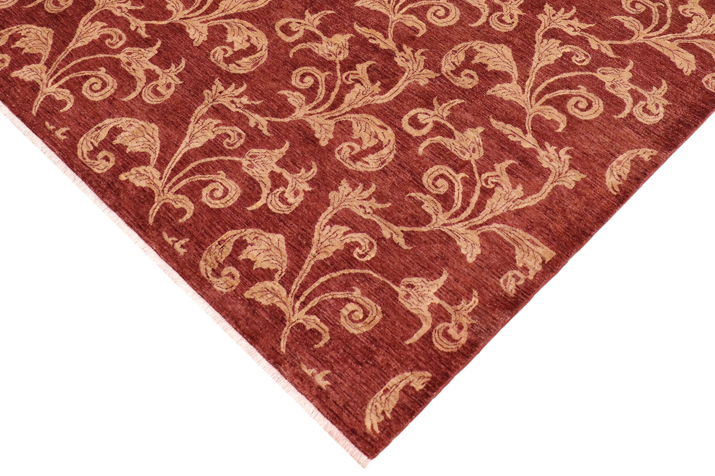 handmade Modern Kafkaz Red Tan Hand Knotted RECTANGLE 100% WOOL area rug 9' x 11'