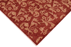 handmade Transitional Kafkaz Red Tan Hand Knotted RECTANGLE 100% WOOL area rug 9 x 11