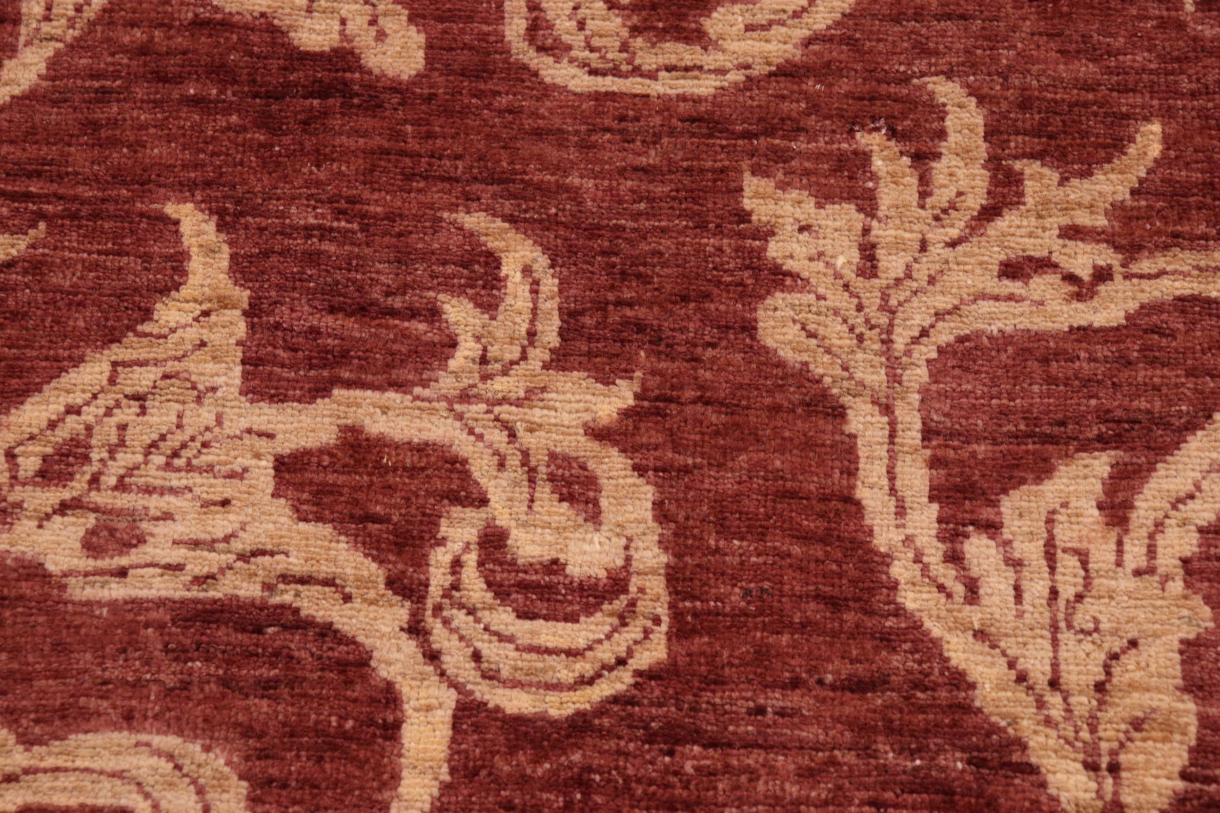 handmade Modern Kafkaz Red Tan Hand Knotted RECTANGLE 100% WOOL area rug 9' x 11'