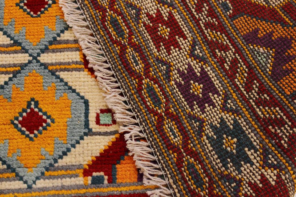 handmade Geometric Balouchi Beige Red Hand Knotted RECTANGLE 100% WOOL area rug 5x7