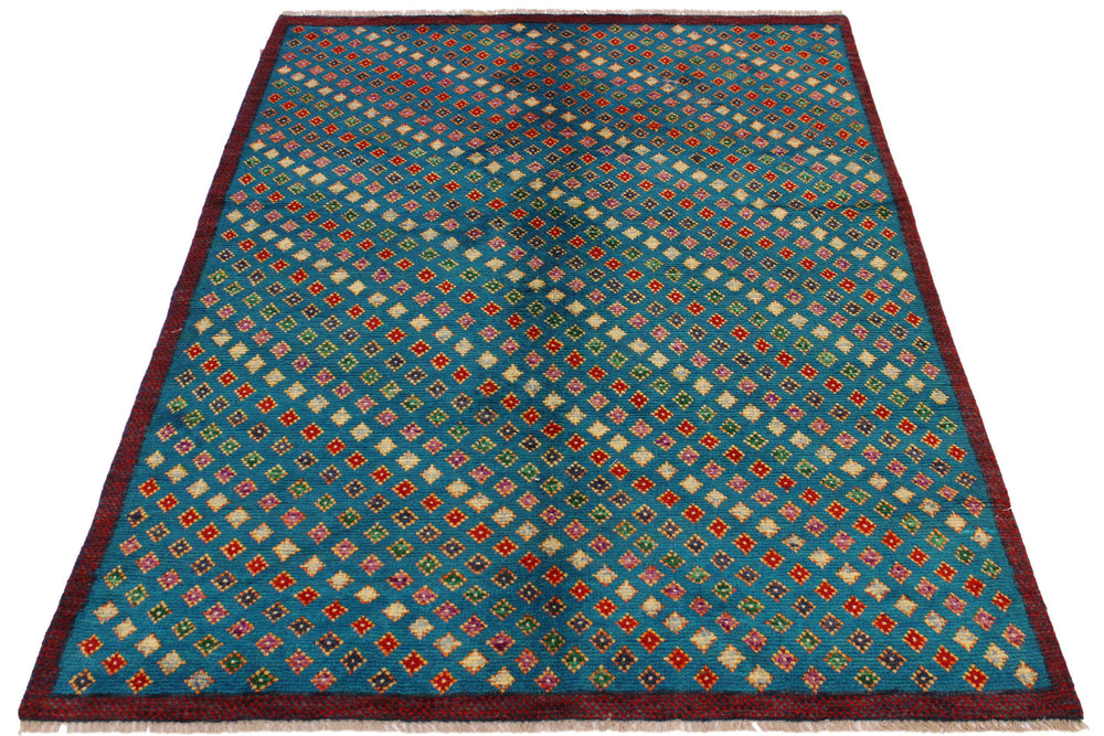 handmade Modern Balouchi Blue Red Hand Knotted RECTANGLE 100% WOOL area rug 5x6