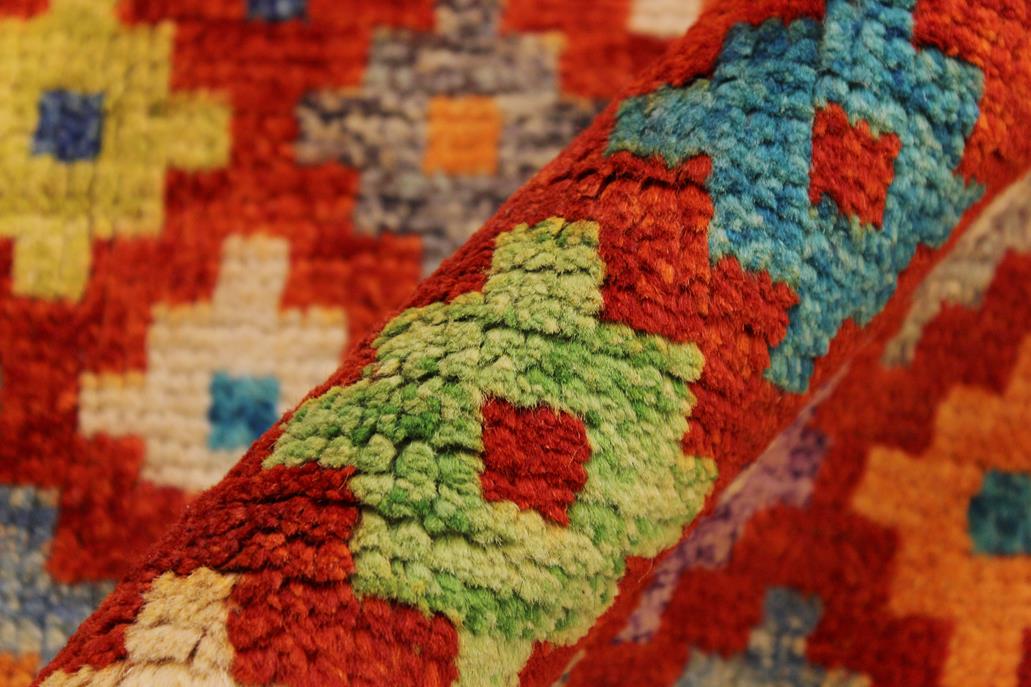 handmade Modern Balouchi Orange Green Hand Knotted RECTANGLE 100% WOOL area rug 5x7