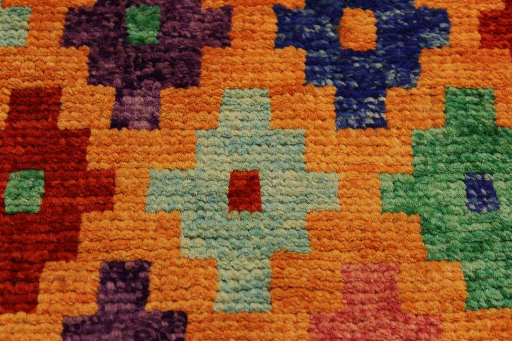 handmade Modern Balouchi Orange Red Hand Knotted RECTANGLE 100% WOOL area rug 3x5