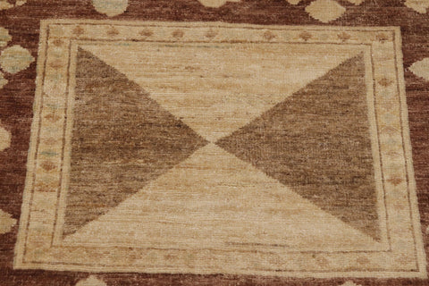 handmade Modern Kafkaz Brown Beige Hand Knotted RECTANGLE 100% WOOL area rug 9' x 11'