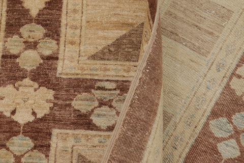 handmade Modern Kafkaz Brown Beige Hand Knotted RECTANGLE 100% WOOL area rug 9' x 11'