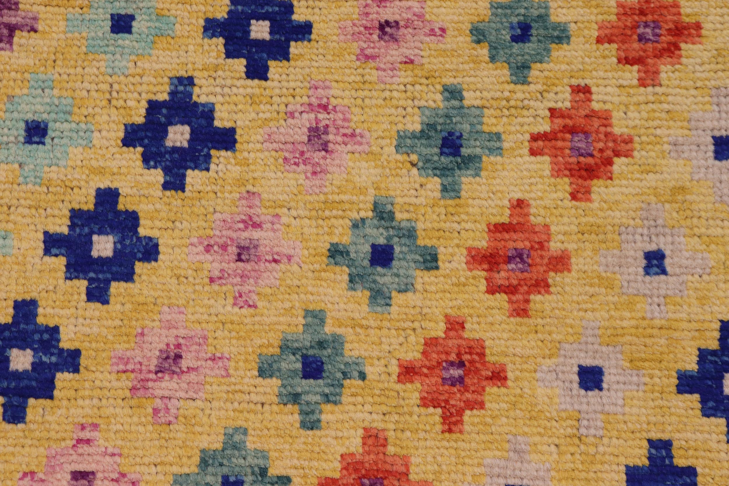 handmade Modern Balouchi Gold Blue Hand Knotted RECTANGLE 100% WOOL area rug 4x5