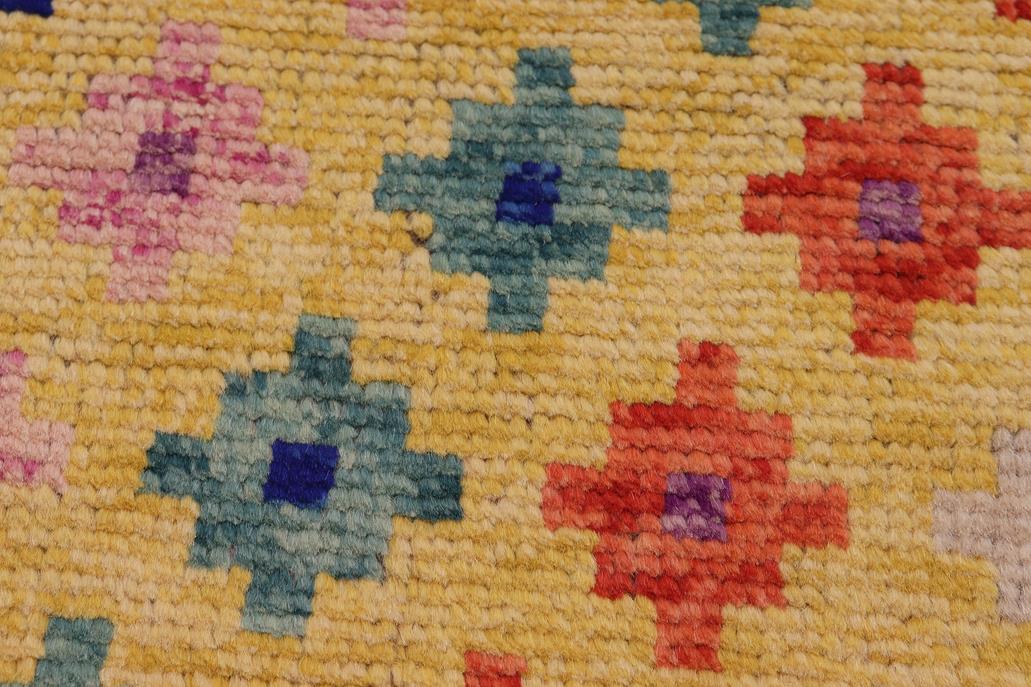 handmade Modern Balouchi Gold Blue Hand Knotted RECTANGLE 100% WOOL area rug 4x5