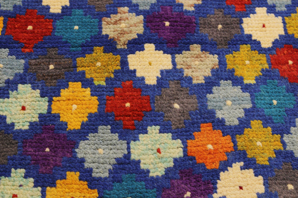 handmade Modern Balouchi Blue Gold Hand Knotted RECTANGLE 100% WOOL area rug 5x7