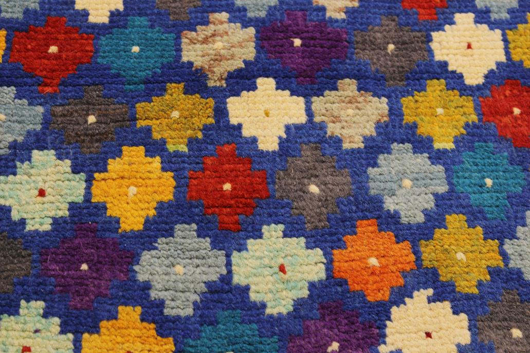 handmade Modern Balouchi Blue Gold Hand Knotted RECTANGLE 100% WOOL area rug 5x7