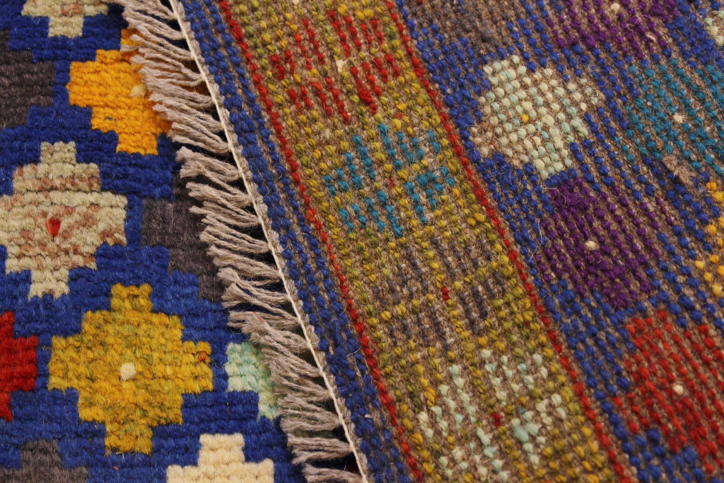 handmade Modern Balouchi Blue Gold Hand Knotted RECTANGLE 100% WOOL area rug 5x7