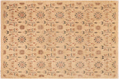 handmade Modern Kafkaz Tan Brown Hand Knotted RECTANGLE 100% WOOL area rug 9' x 12'