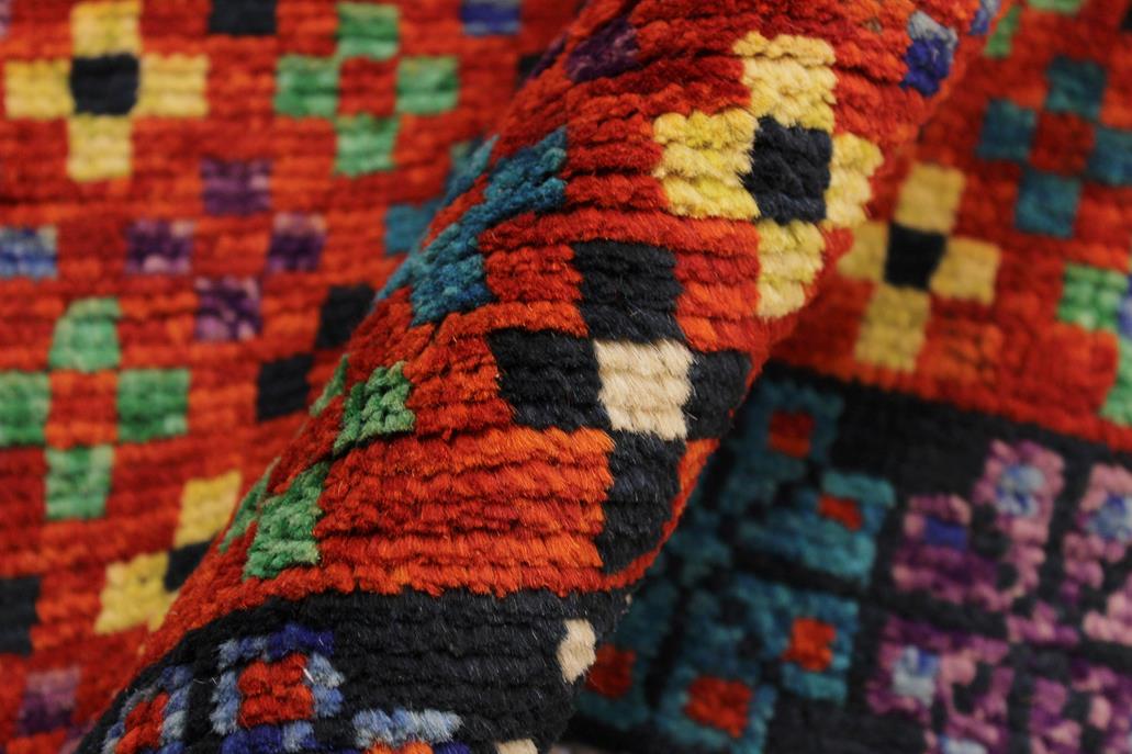 handmade Modern Balouchi Orange Black Hand Knotted RECTANGLE 100% WOOL area rug 3x5