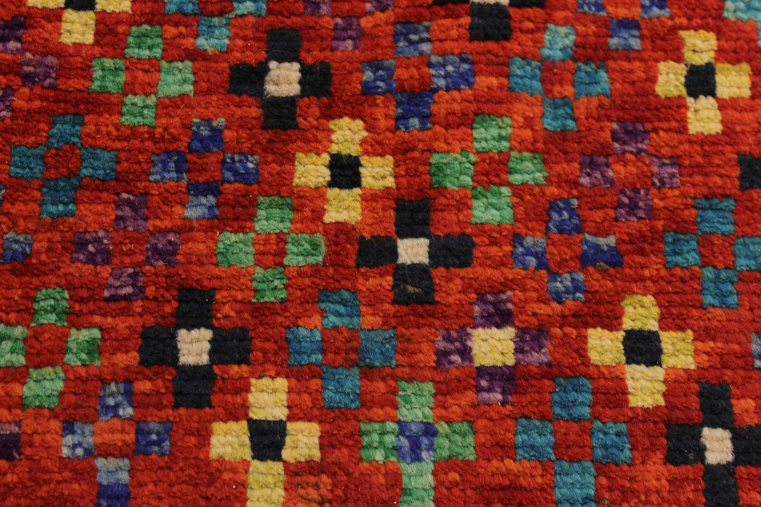 handmade Modern Balouchi Orange Black Hand Knotted RECTANGLE 100% WOOL area rug 3x5