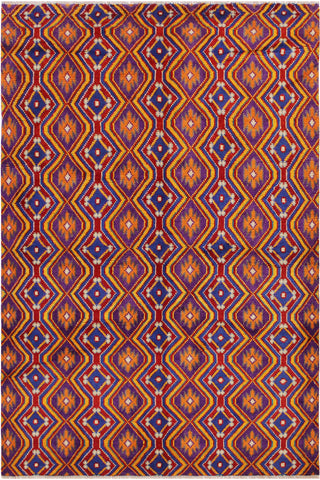 Boho Chic Balochi Alejandr Purple/Blue Wool Rug - 4'11''X6'8''