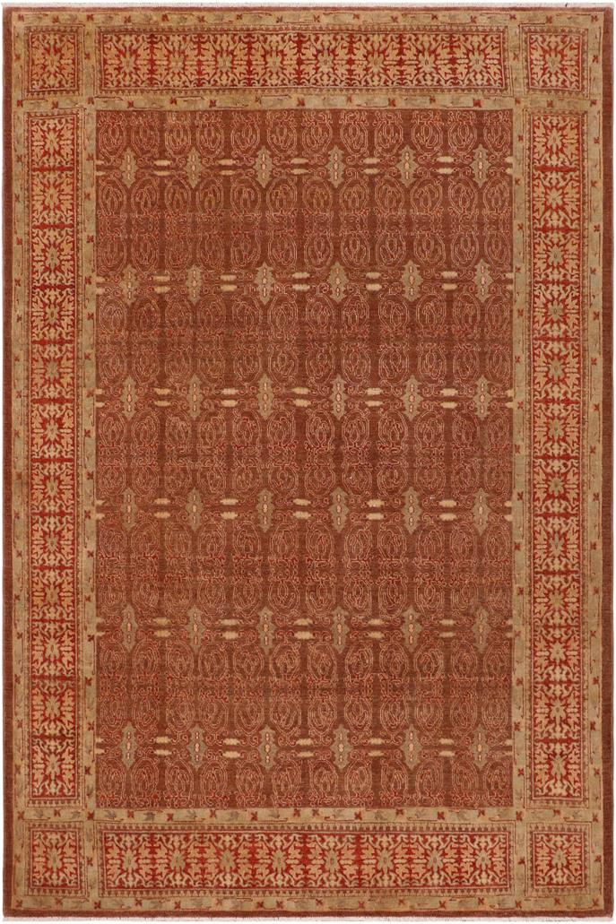 handmade Transitional Kafkaz Brown Rust Hand Knotted RECTANGLE 100% WOOL area rug 9 x 12