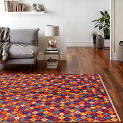 handmade Modern Balouchi Red Orange Hand Knotted RECTANGLE 100% WOOL area rug 5x7