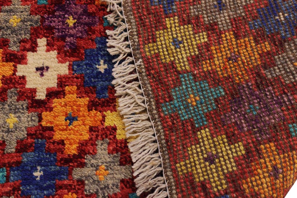 handmade Modern Balouchi Red Orange Hand Knotted RECTANGLE 100% WOOL area rug 5x7