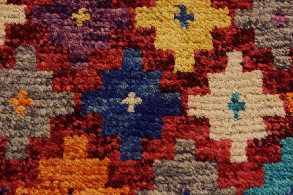 handmade Modern Balouchi Red Orange Hand Knotted RECTANGLE 100% WOOL area rug 5x7