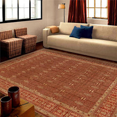 handmade Transitional Kafkaz Brown Rust Hand Knotted RECTANGLE 100% WOOL area rug 9 x 12