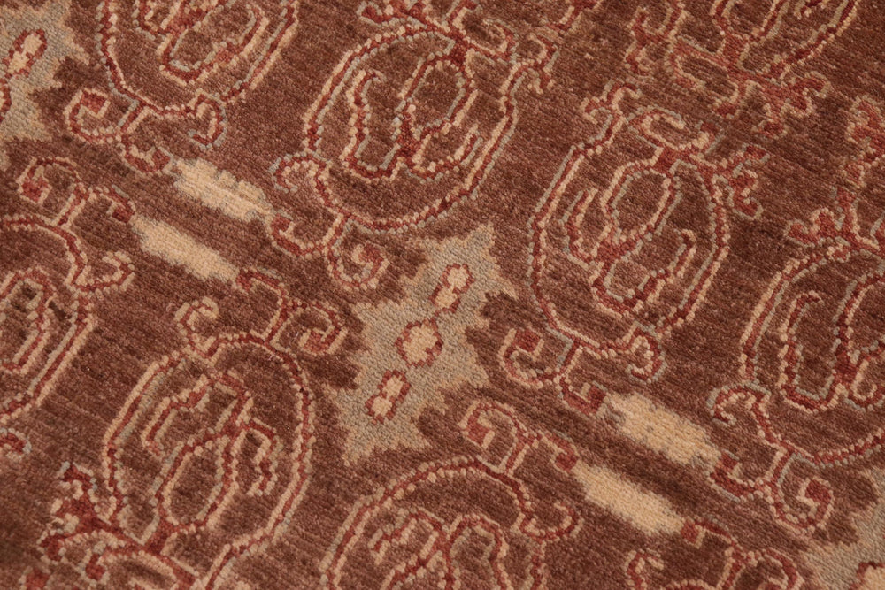 handmade Transitional Kafkaz Brown Rust Hand Knotted RECTANGLE 100% WOOL area rug 9' x 12'
