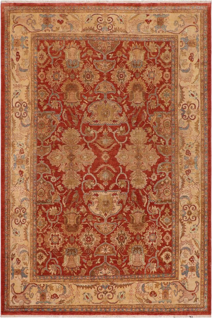 handmade Traditional Kafkaz Rust Beige Hand Knotted RECTANGLE 100% WOOL area rug 9 x 11