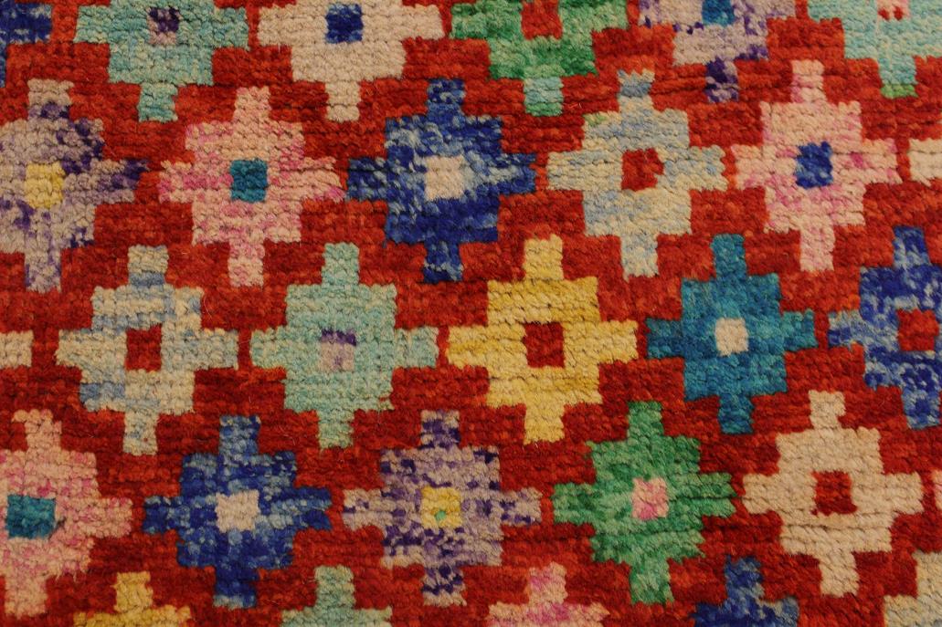 handmade Modern Balouchi Red Blue Hand Knotted RECTANGLE 100% WOOL area rug 5x6