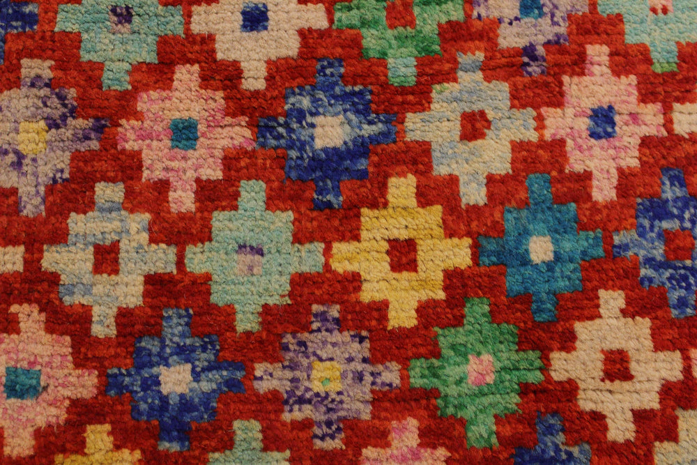 handmade Modern Balouchi Red Blue Hand Knotted RECTANGLE 100% WOOL area rug 5x6