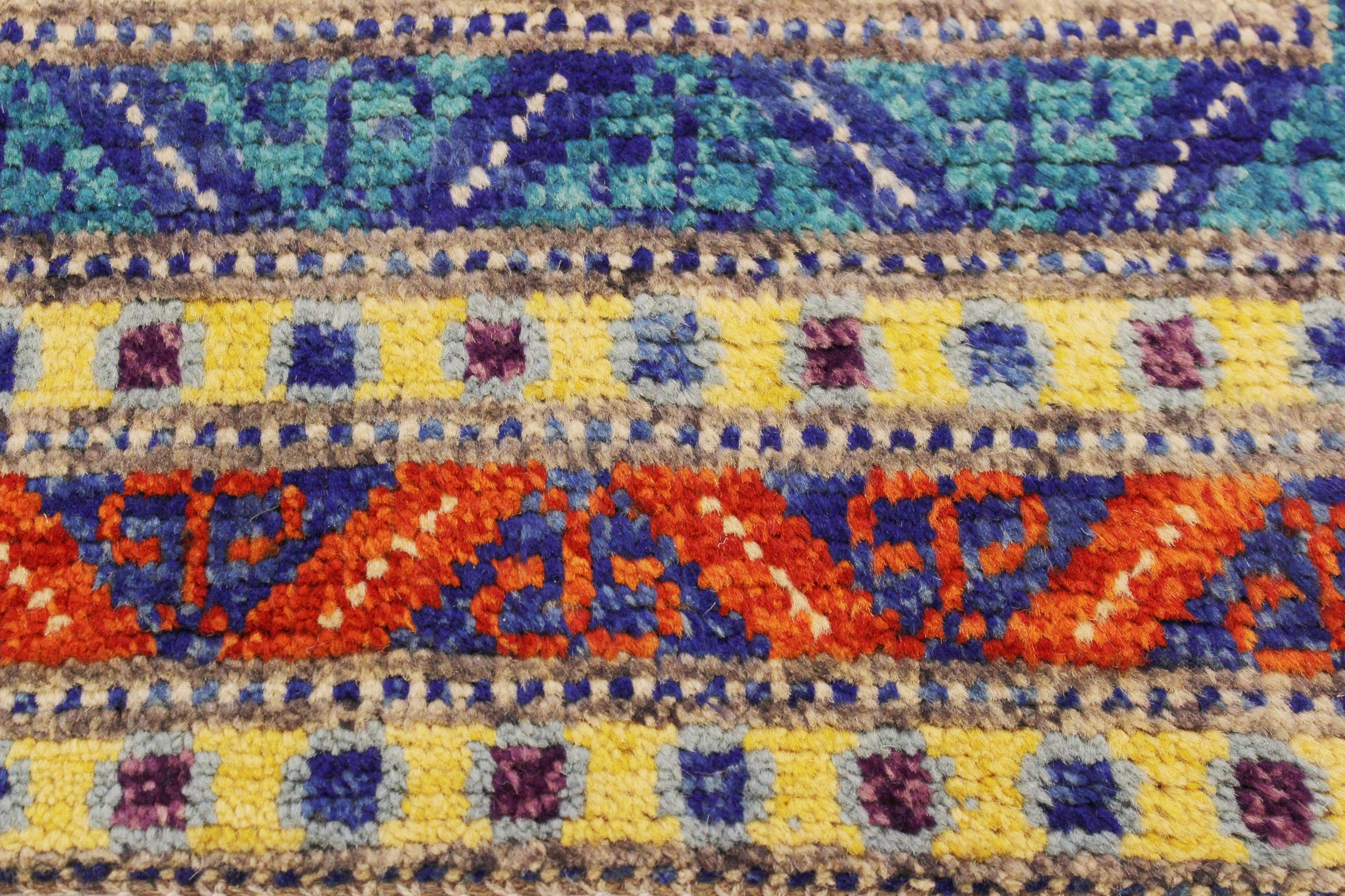 handmade Geometric Balouchi Beige Orange Hand Knotted RECTANGLE 100% WOOL area rug 6x8