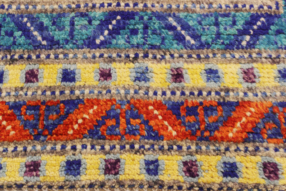 handmade Geometric Balouchi Beige Orange Hand Knotted RECTANGLE 100% WOOL area rug 6x8